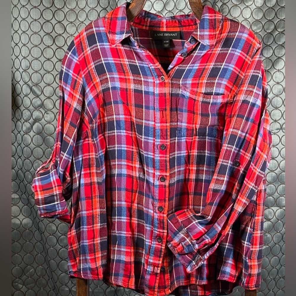 Lane Bryant Flannel Plaid Button-Up Shirt - LAST CHANCE!